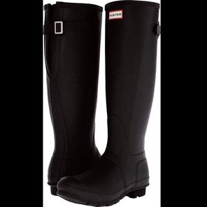 Tall, black Hunter boots.
